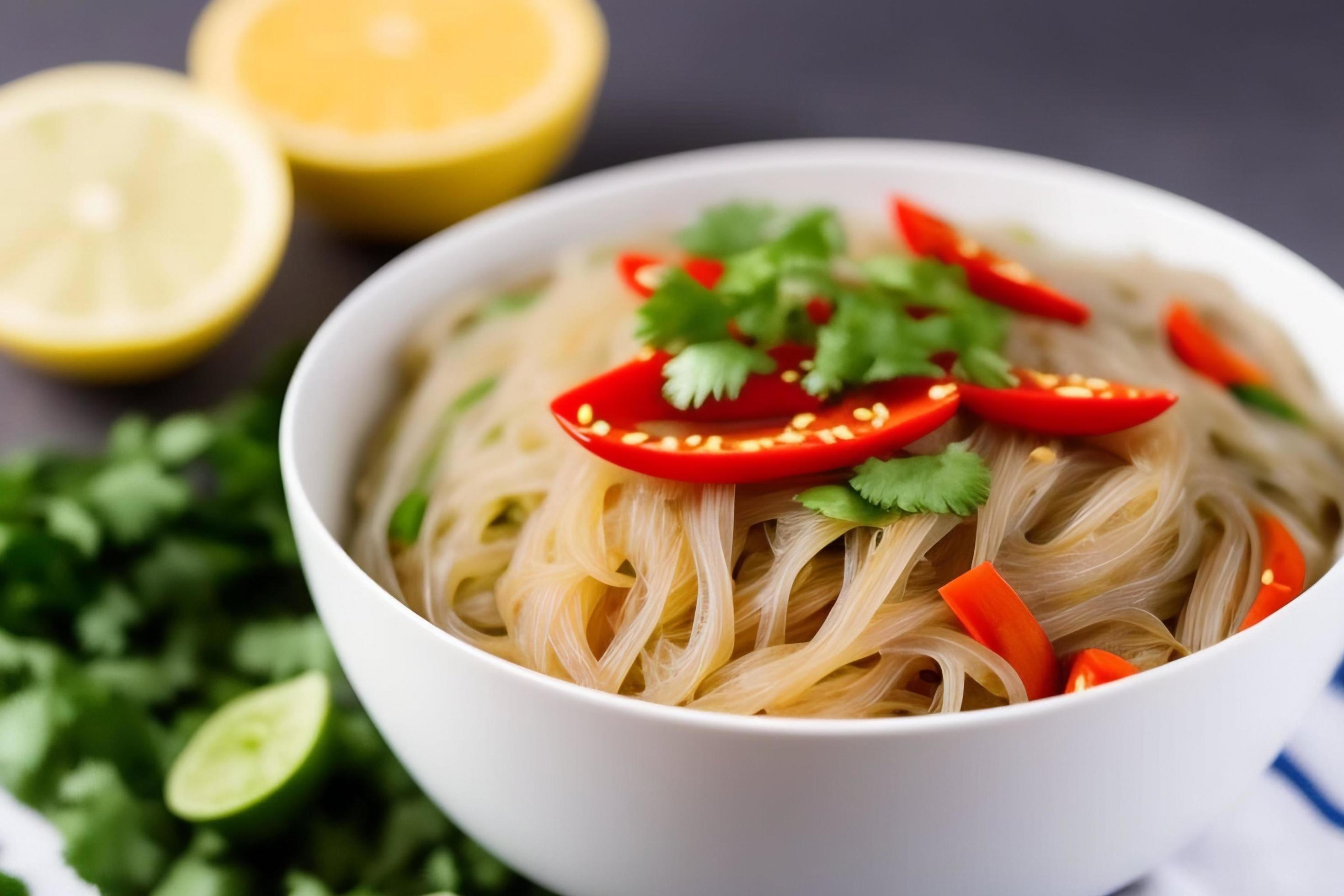 Delicious noodles. Fast food meal with appetizing pasta and chopsticks. Stock Free