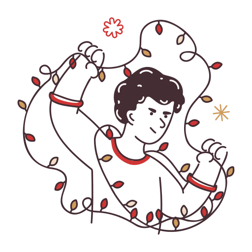 Christmas, garland, decoration illustration