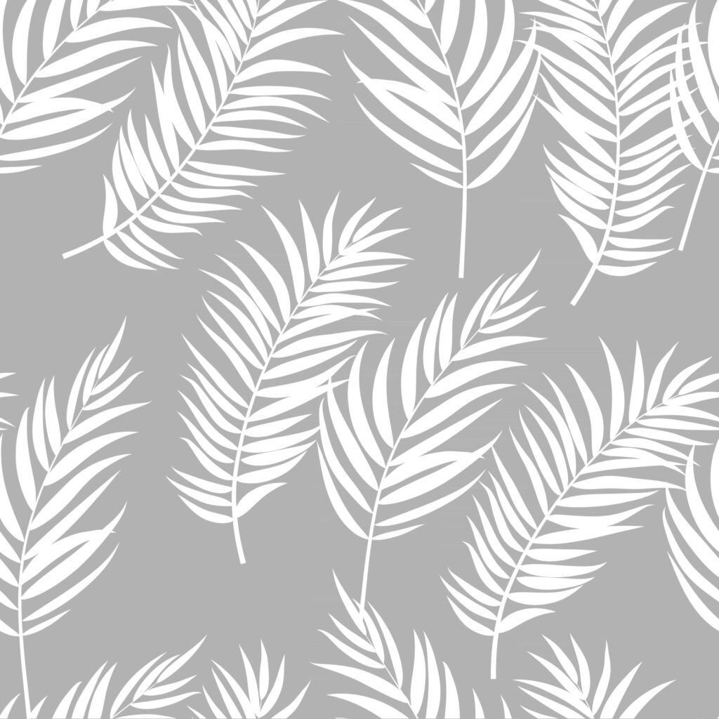 Beautiful Palm Tree Leaves Silhouette, Seamless Pattern Background Vector Illustration Free Vector