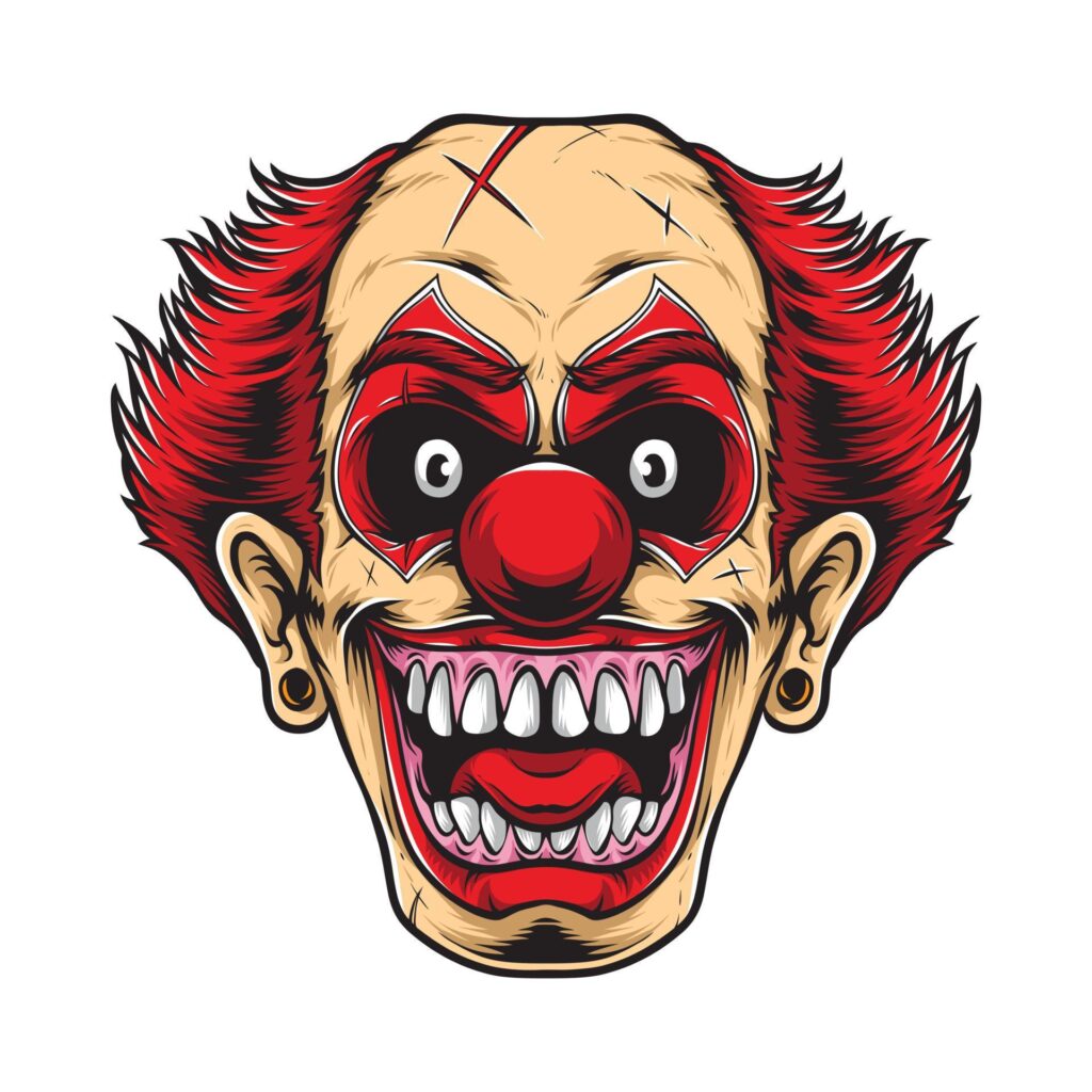 scary red clown vector logo Stock Free