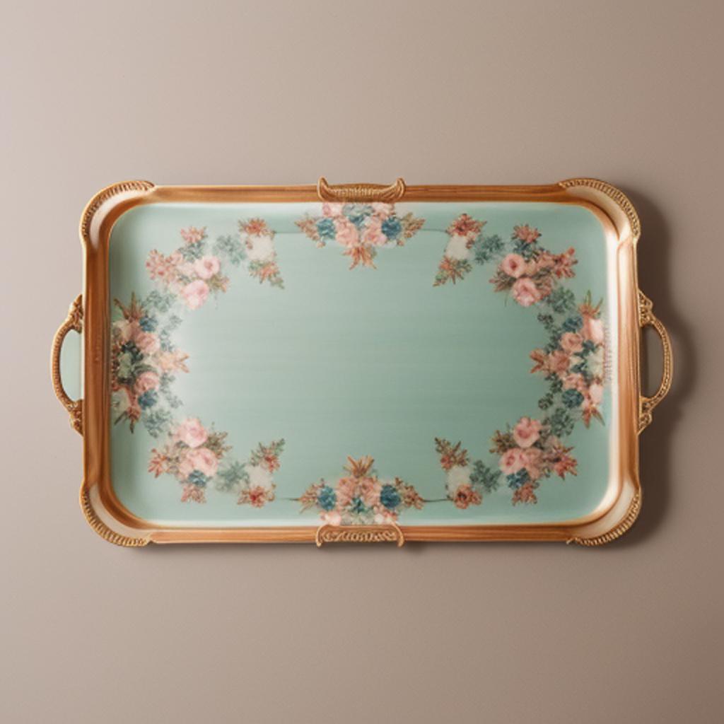 Background, beautiful vintage tray by @ai_generated