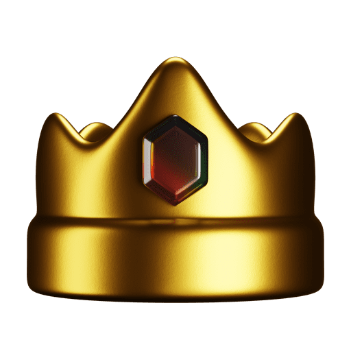 King, royalty, crown 3D illustration