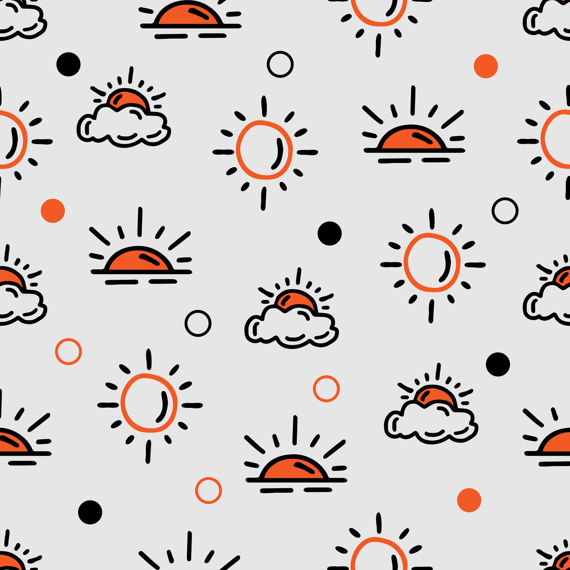 hand drawn suns seamless pattern background Free Vector