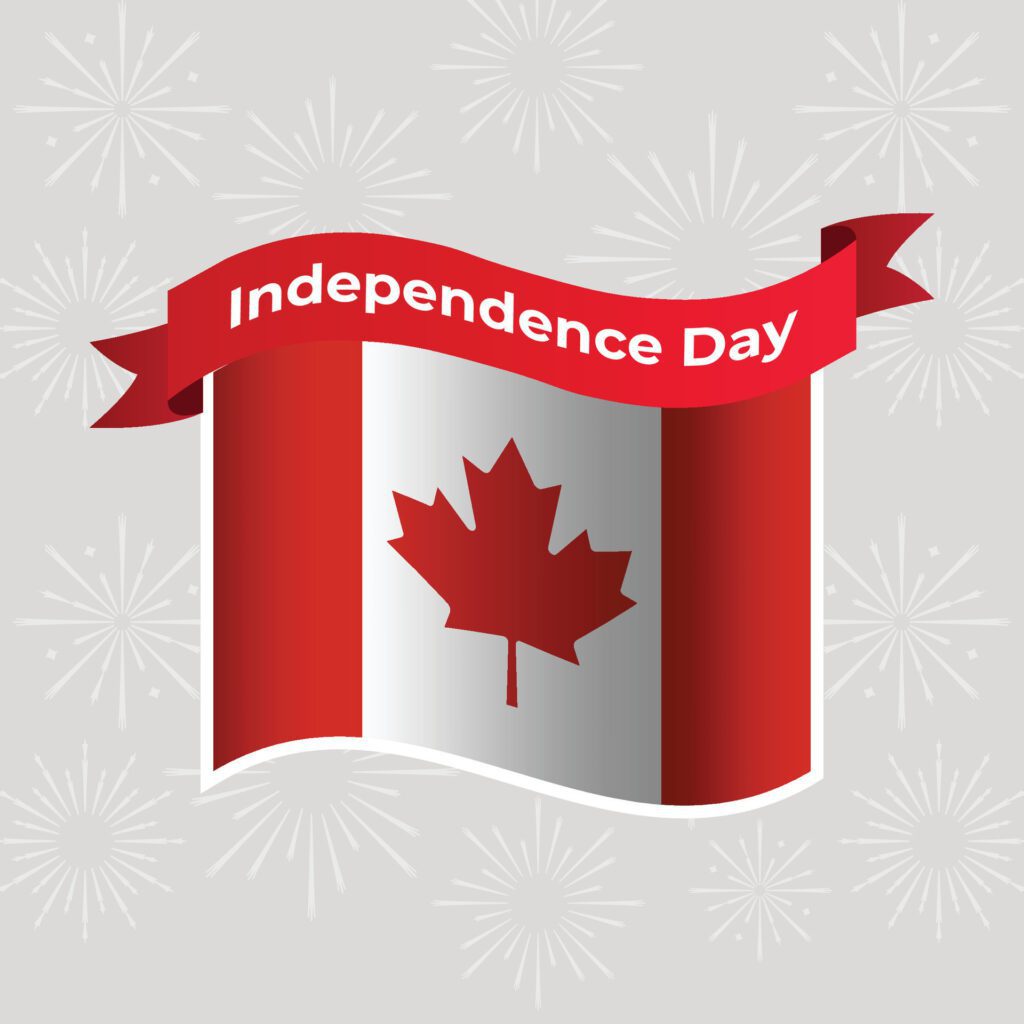 Canada Wavy Flag Independence Day Banner Background Free Vector