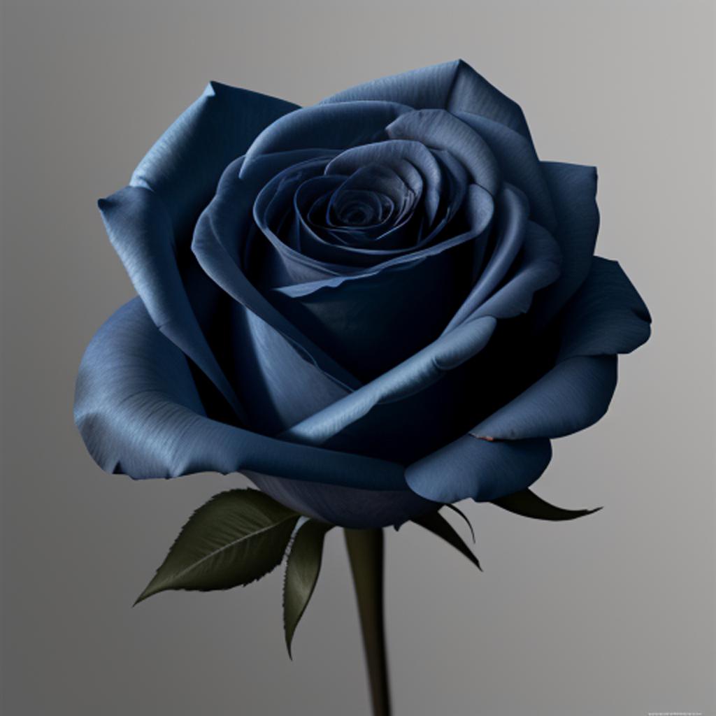 Blue grey rose by by @ai_generated