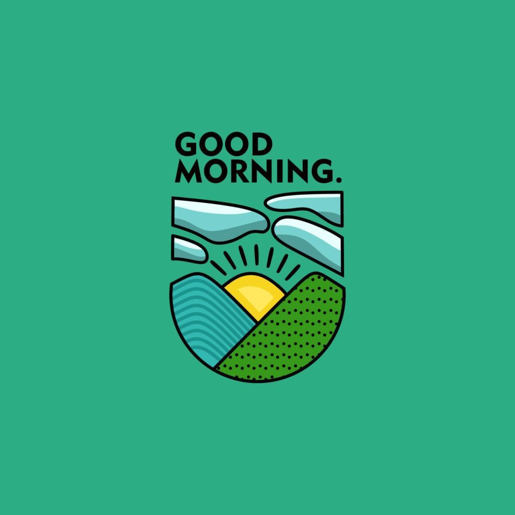 good morning logo illustration in flat design Stock Free and Free SVG