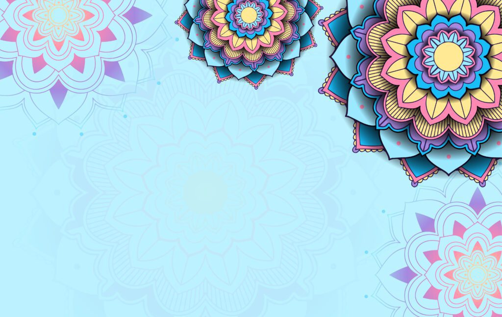 Background template with mandala pattern design Free Vector