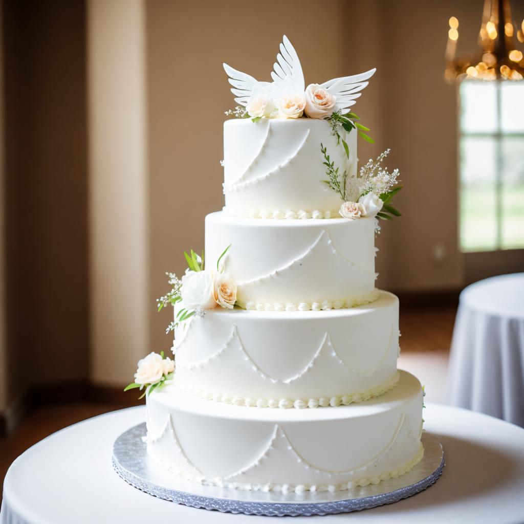 White two tier cake by @ai_generated