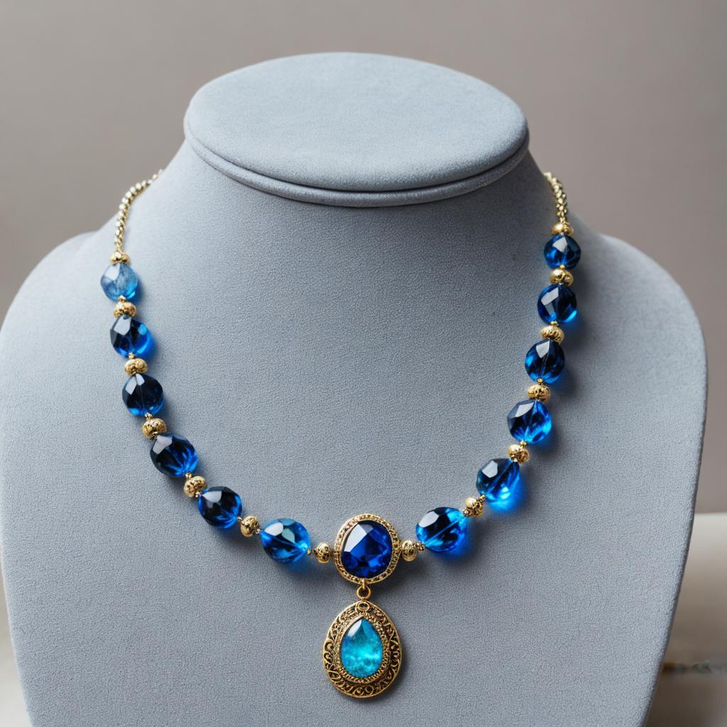 Blue jasmine necklace by by @ai_generated