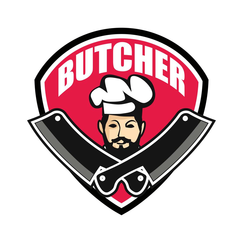 butcher logo isolated on white background Stock Free