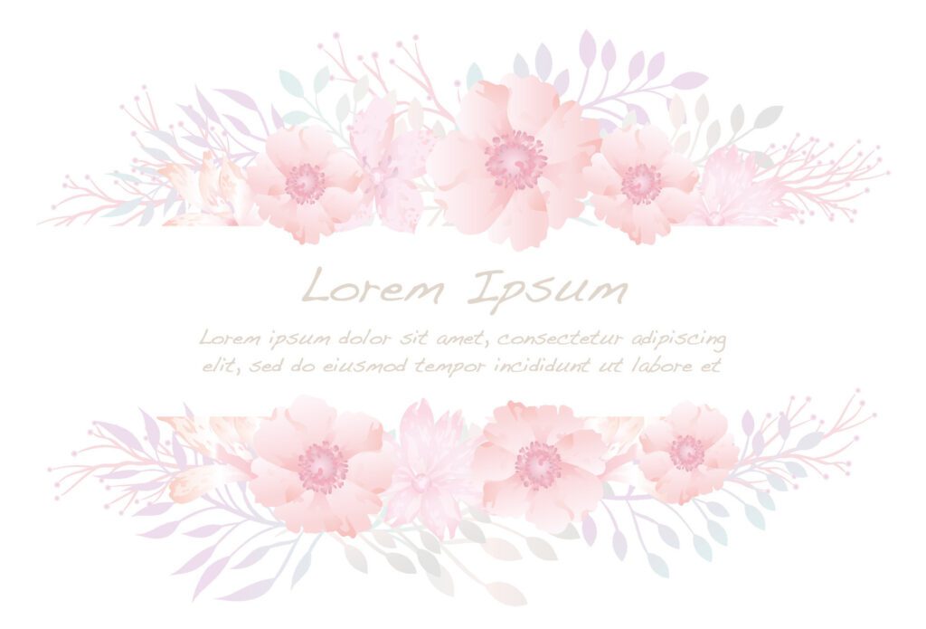 Watercolor Floral Background Illustration With Text Space Isolated On A White Background. Free Vector