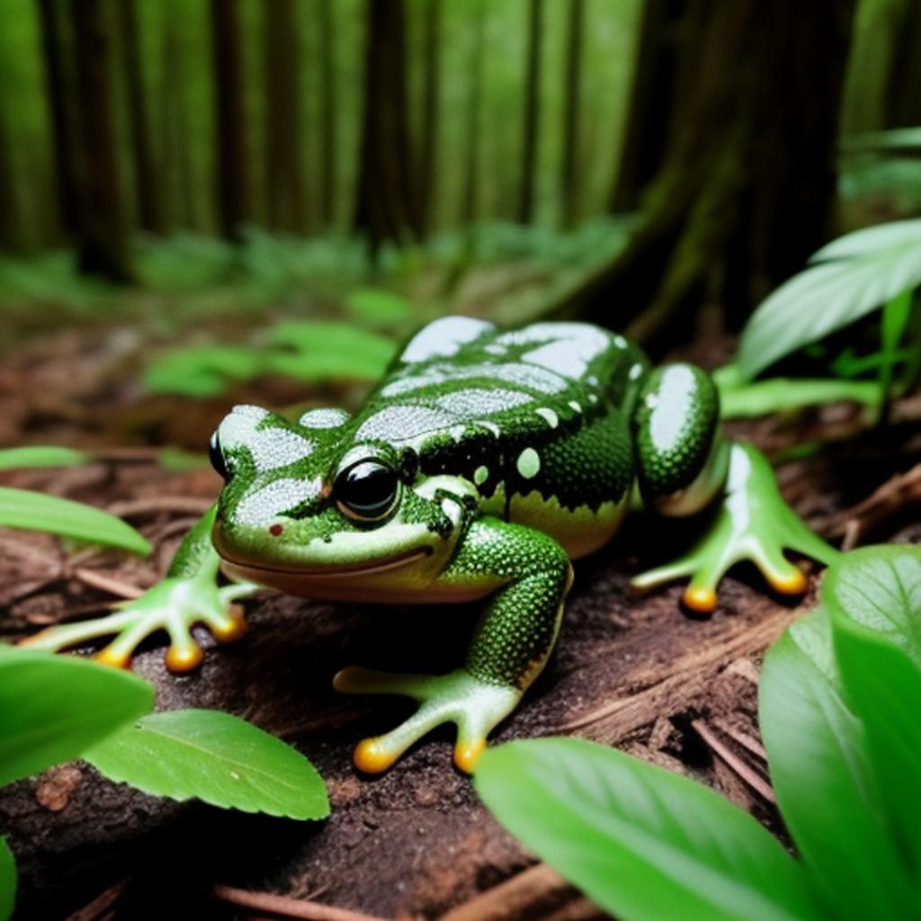 Forest amphibians! Gorgeous plants by @ai_generated