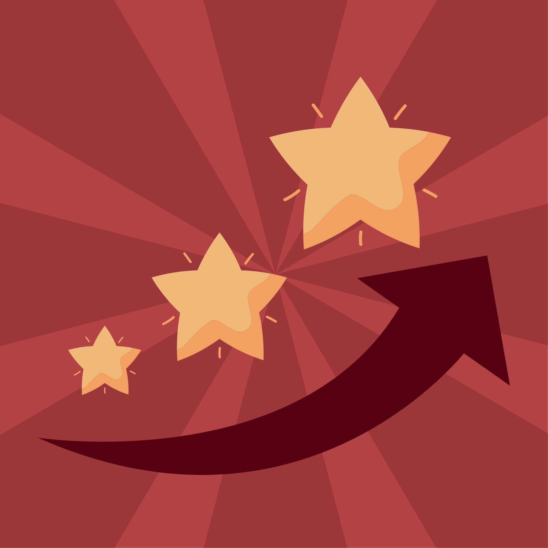 achievement stars up and arrow Stock Free