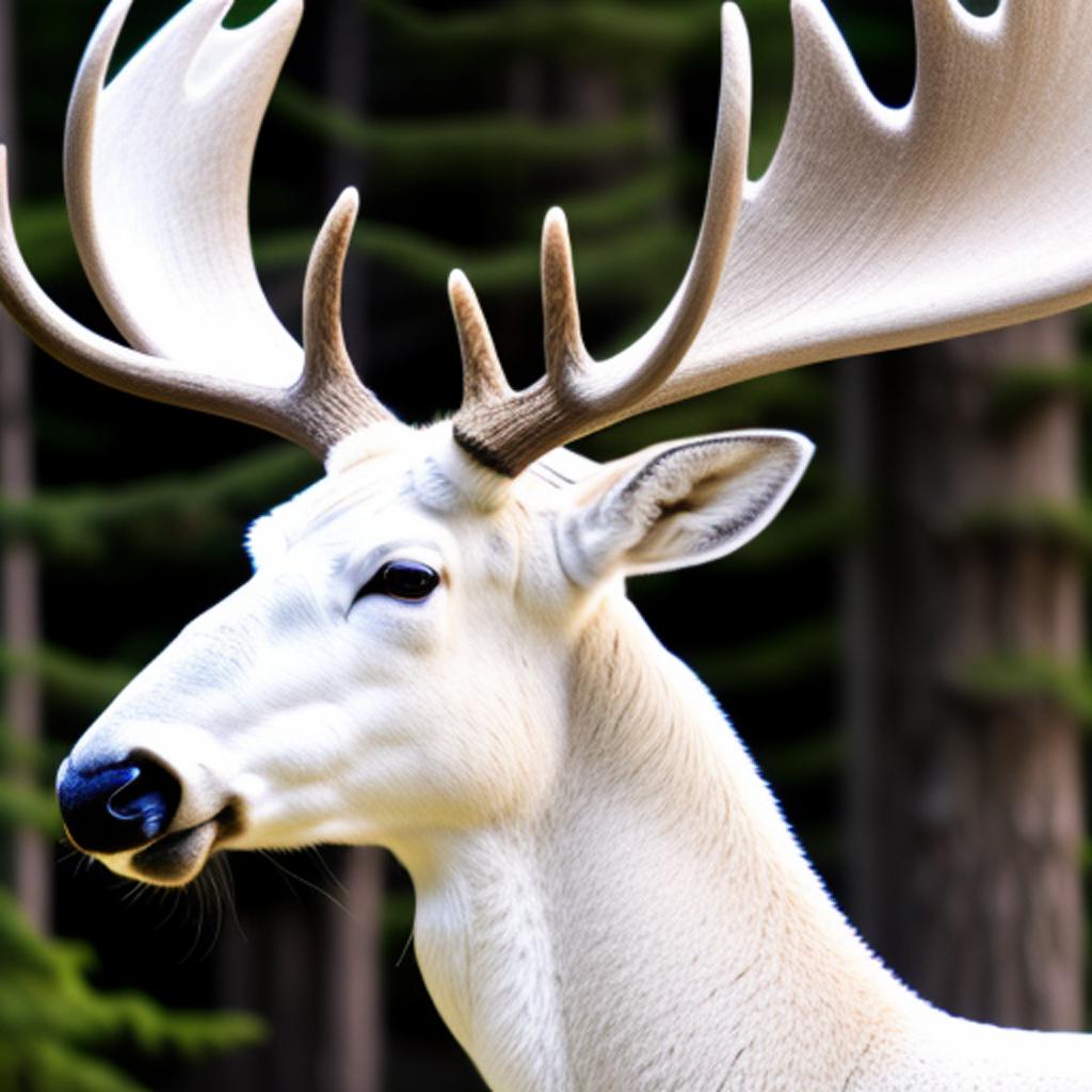 A large white deer by @ai_generated