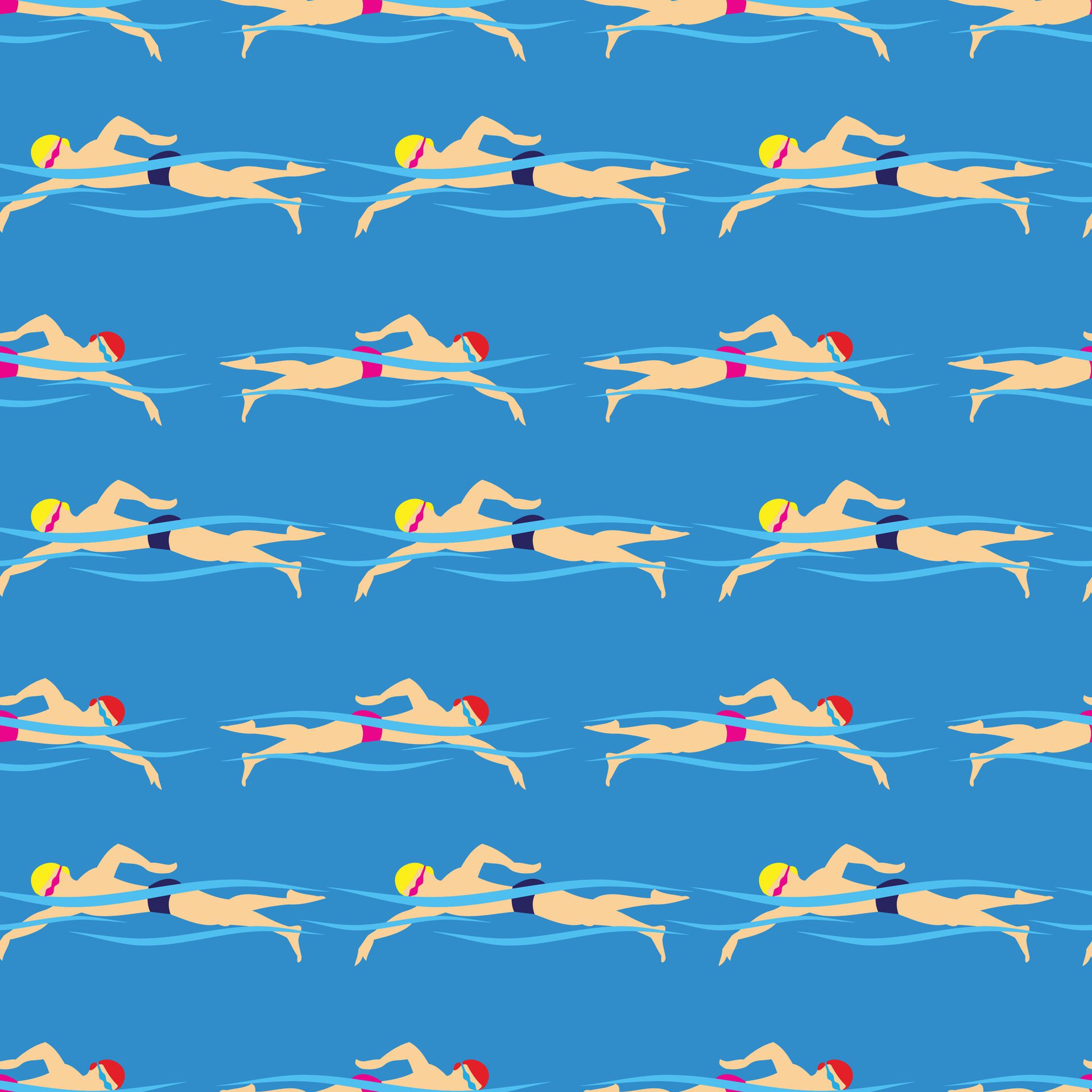 People swimming in the pool seamless beach pattern Free Vector