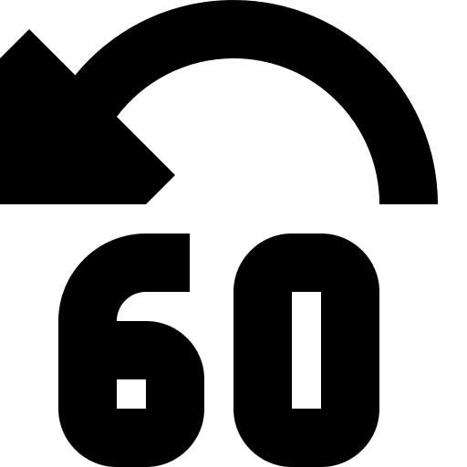 Backward, sixty, seconds icon