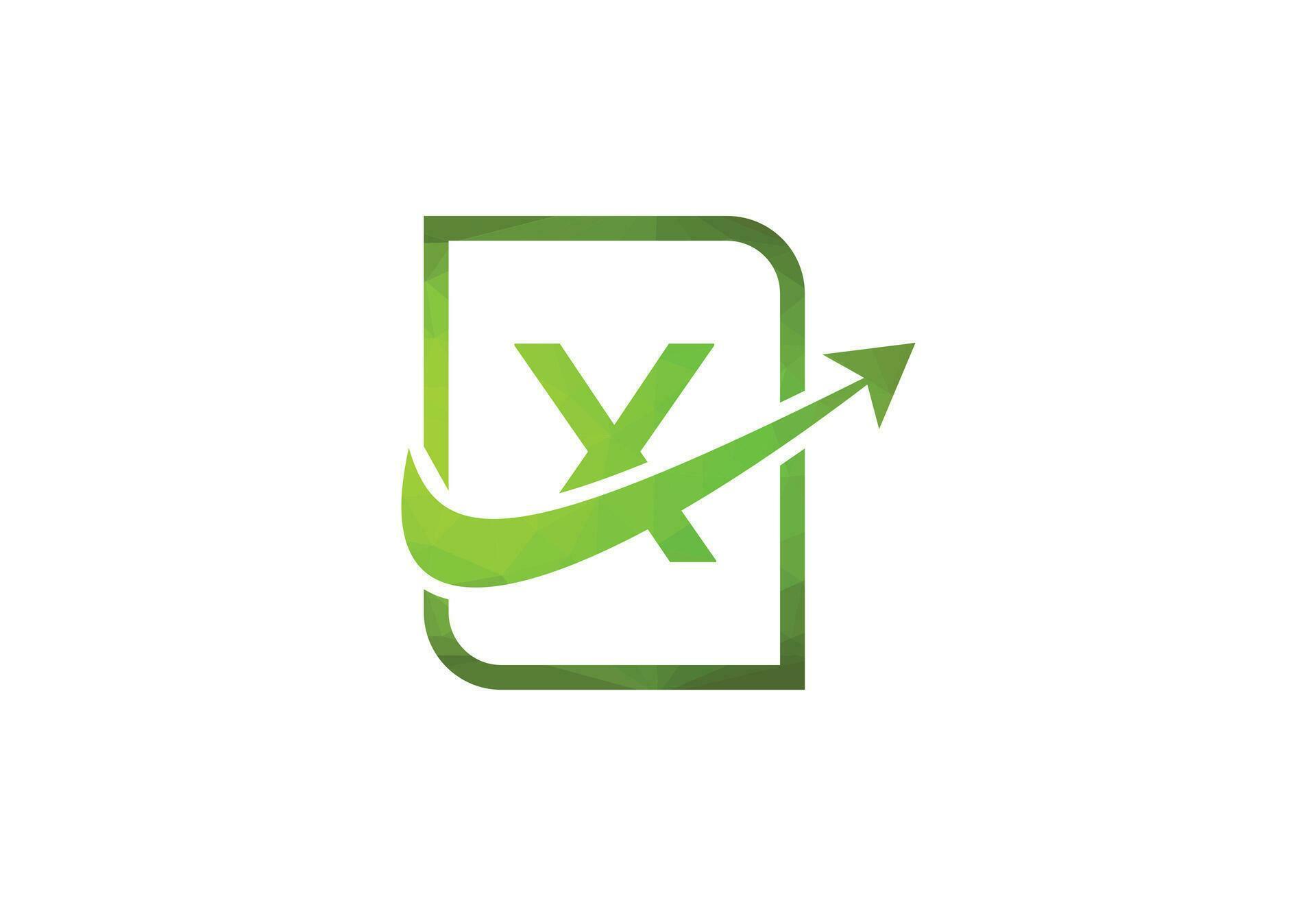 Business letter X with arrow chart logo vector icon illustration Stock Free