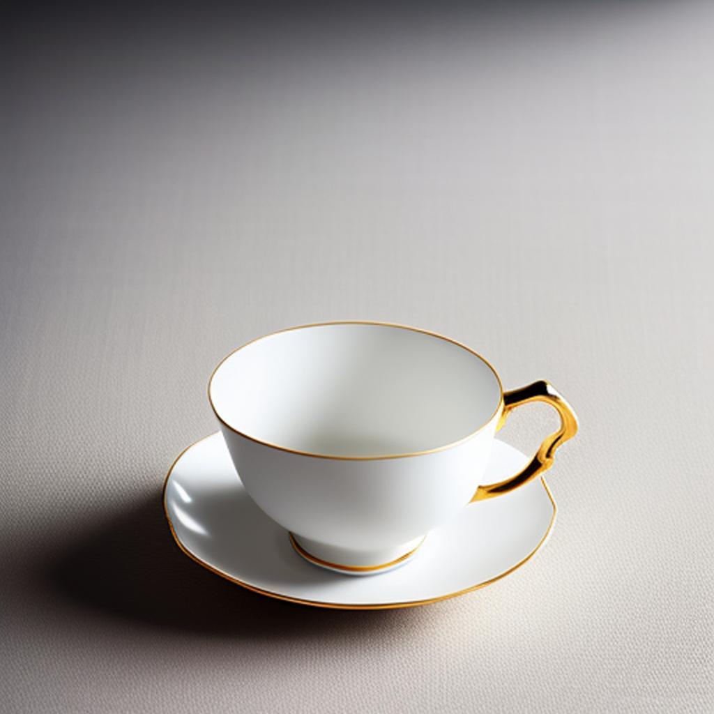 Minimalist teacup, elegant porcelain, by @ai_generated