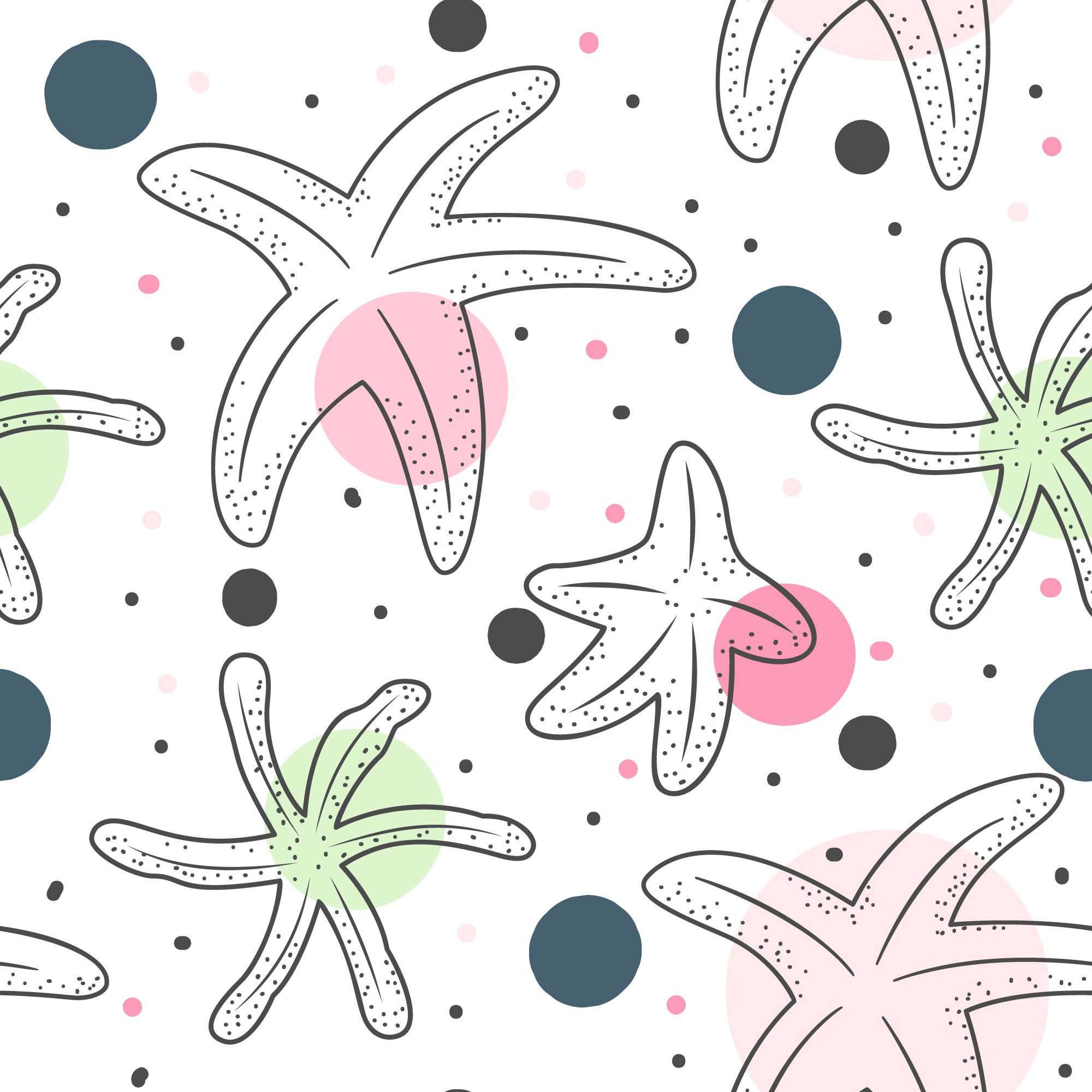 Starfish seamless pattern Free Vector