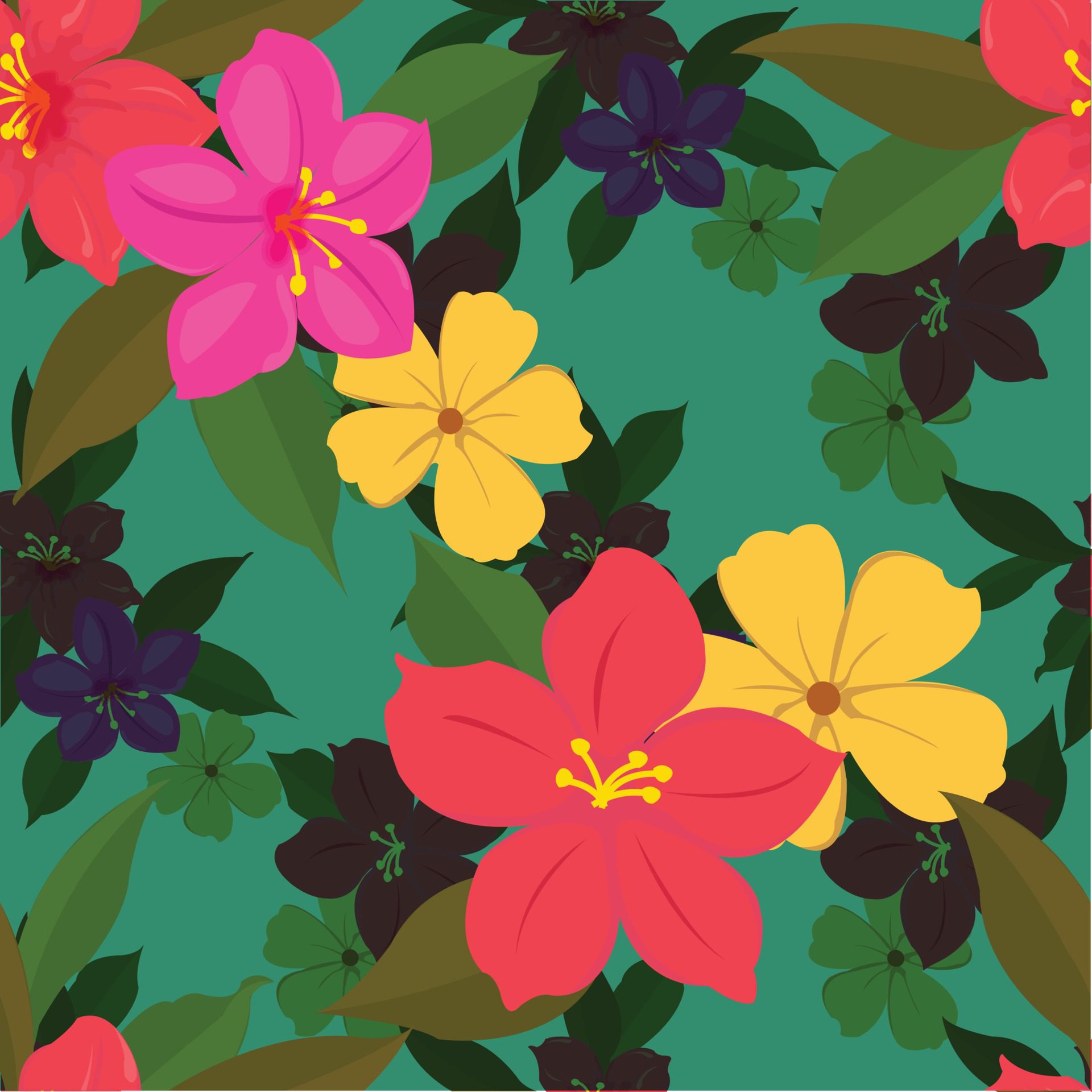 flower cute pattern seamles background Free Vector