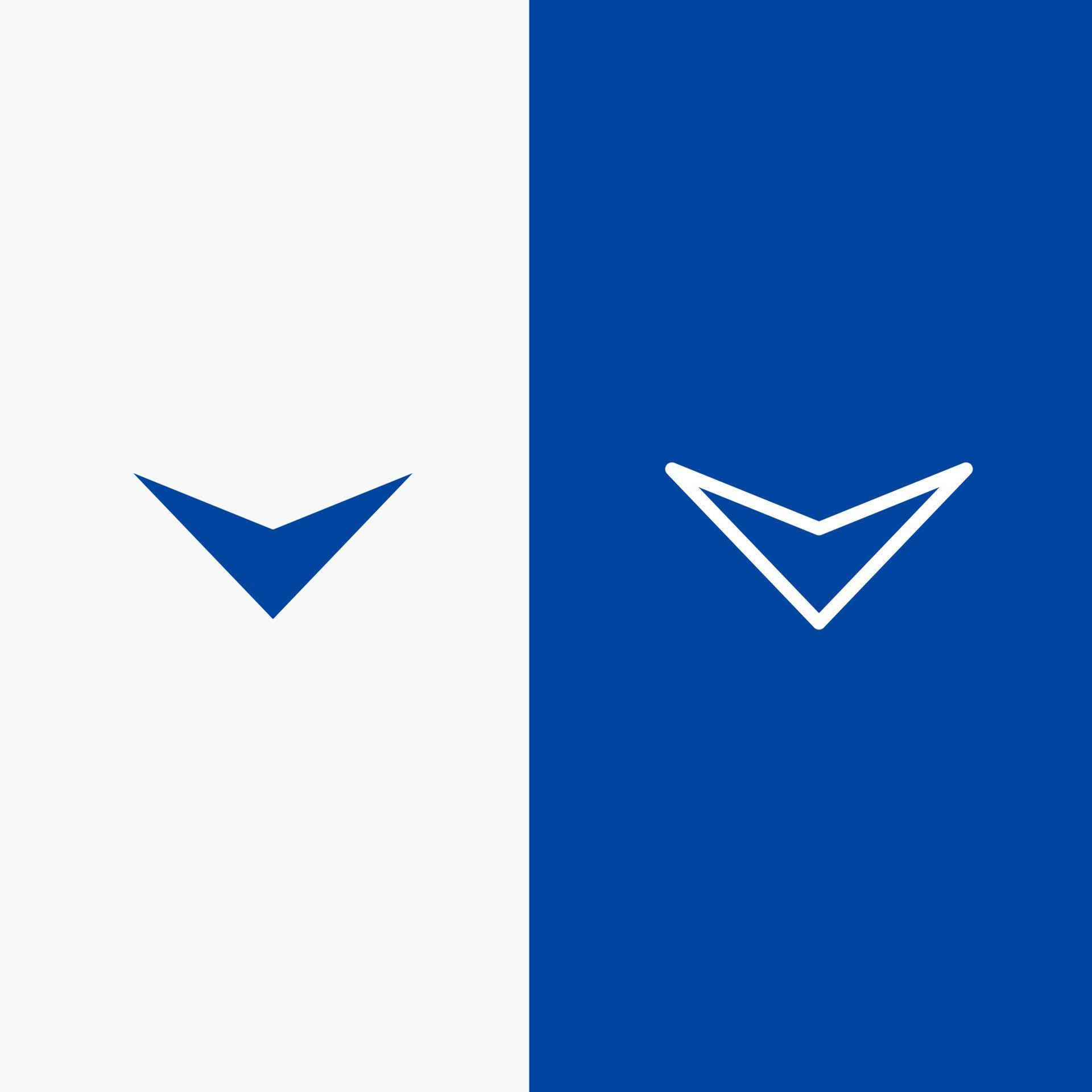 Arrow Down Next Line and Glyph Solid icon Blue banner Line and Glyph Solid icon Blue banner Stock Free