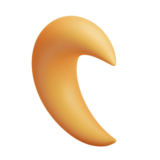 Moon, crescent, night 3D illustration