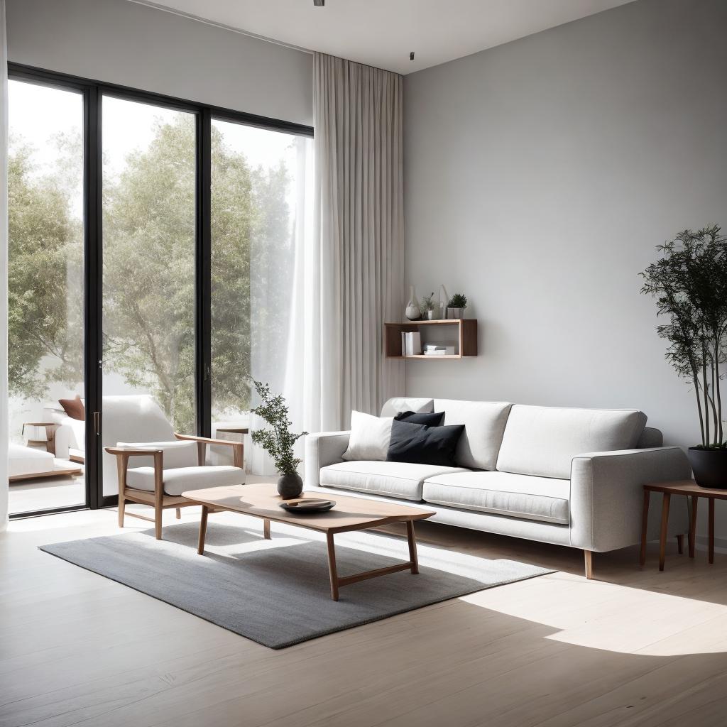 Minimalist living room, sleek by @ai_generated