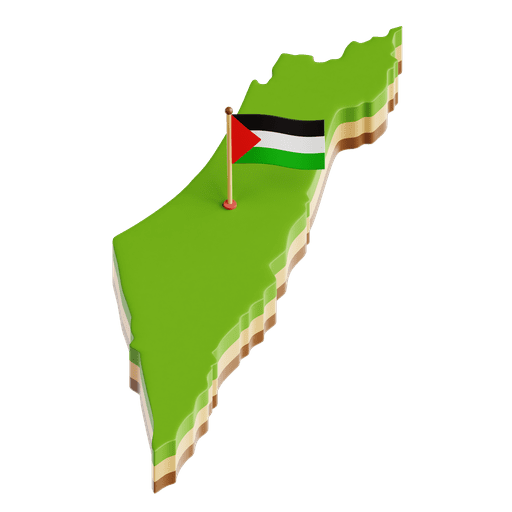 Palestinian, map, palestinian map 3D illustration