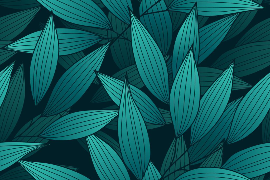 Gradient tropical leaves seamless pattern Free Vector and Free SVG