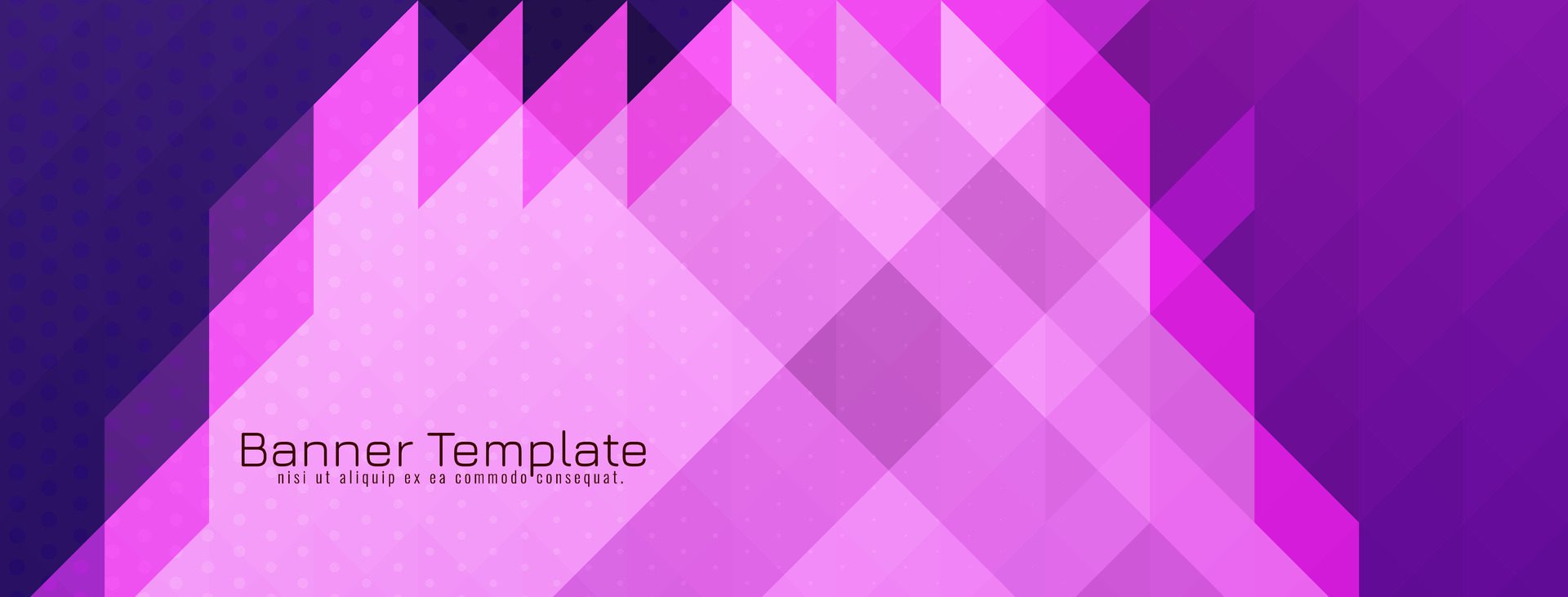 Abstract decorative triangular pattern mosaic design purple banner Free Vector