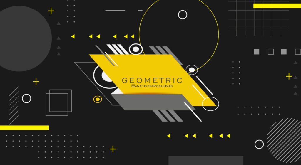 Minimalist abstract geometric background with yellow color shapes Free Vector