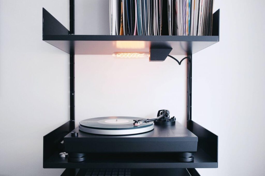 Black Record Player Vinyl Stock Free