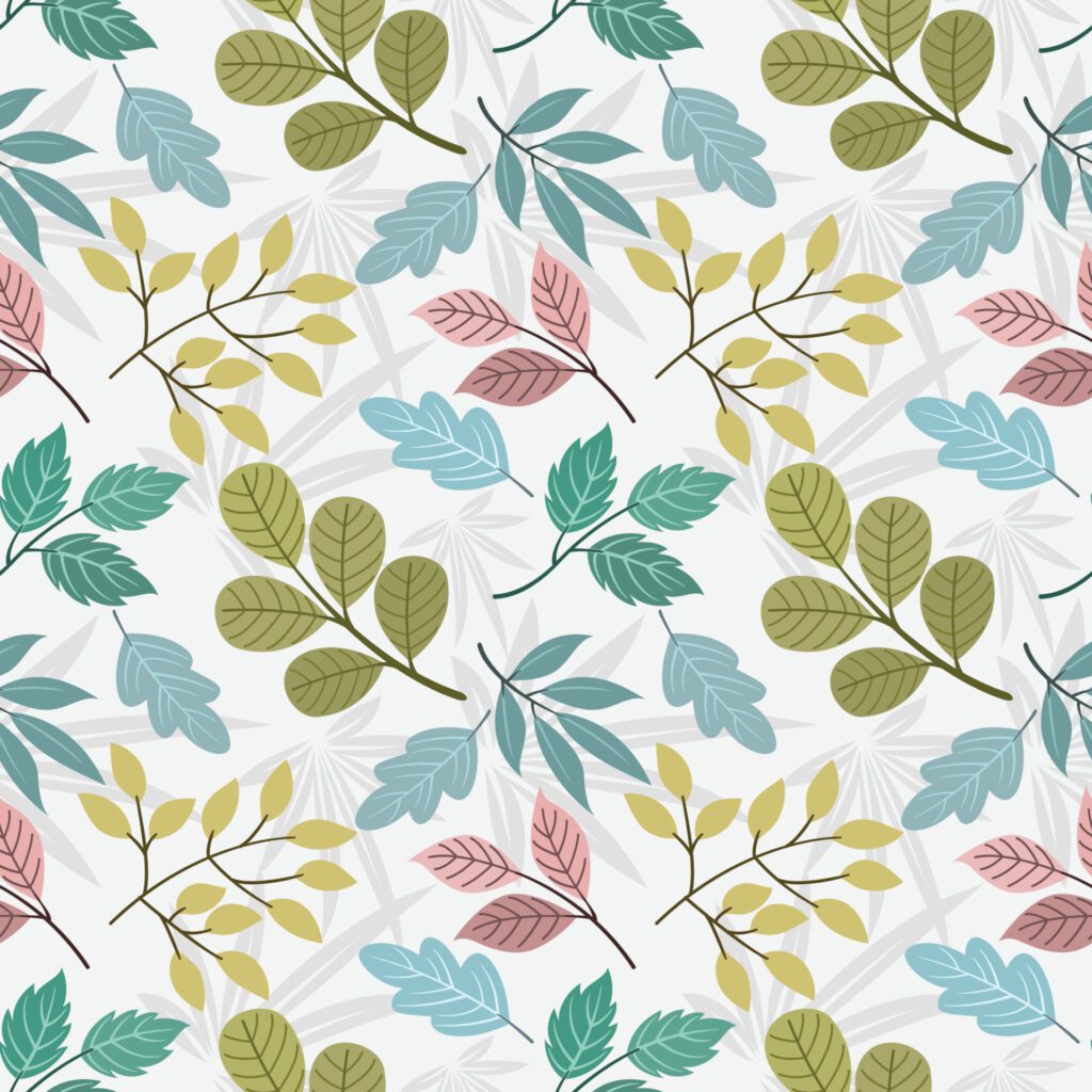 Beautiful leaf seamless pattern. Free Vector