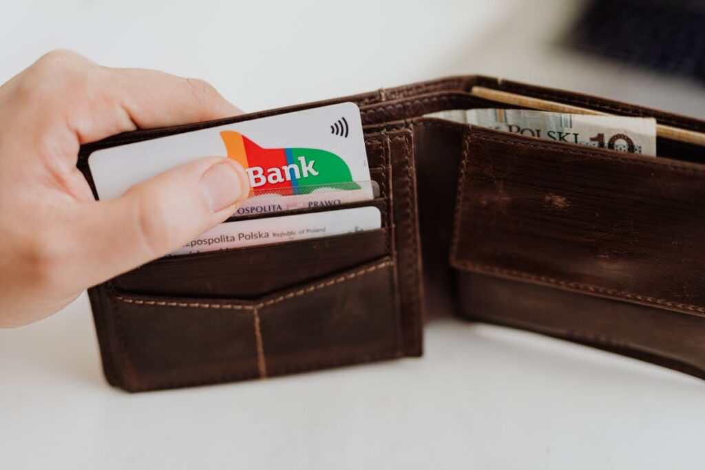 Close-up brown leather wallet Stock Free