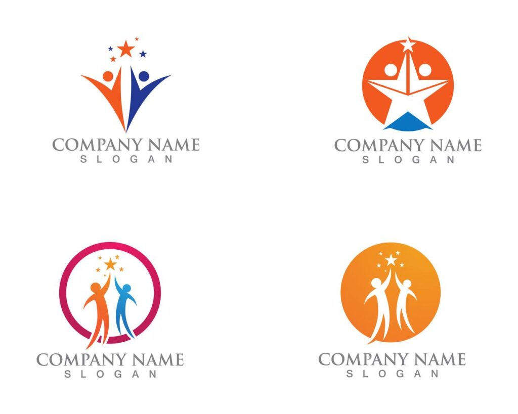 Star people Logo Success Template vector icon illustration design Stock Free