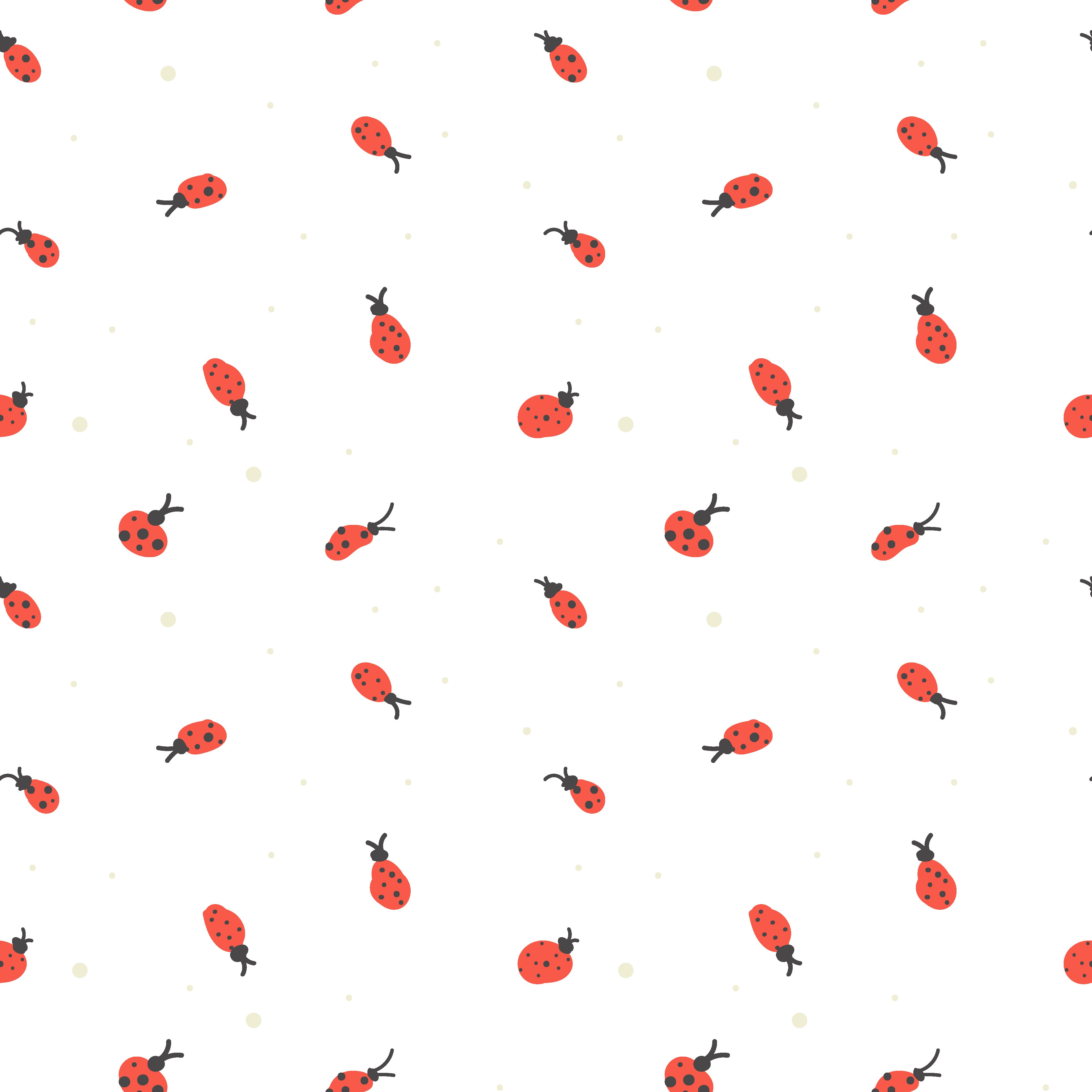 Summer pattern with abstract ladybirds Free Vector