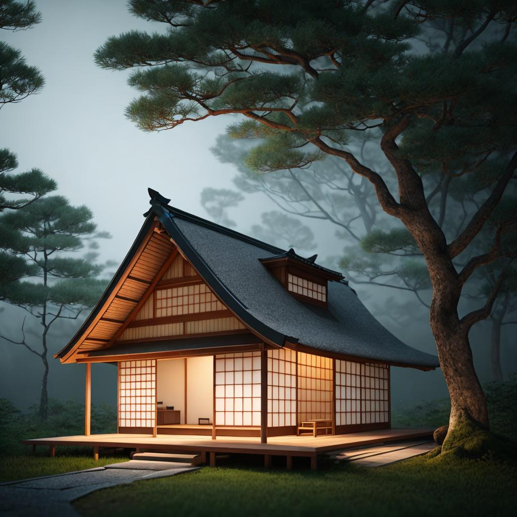 Rumah sederhana jepang di by @ai_generated