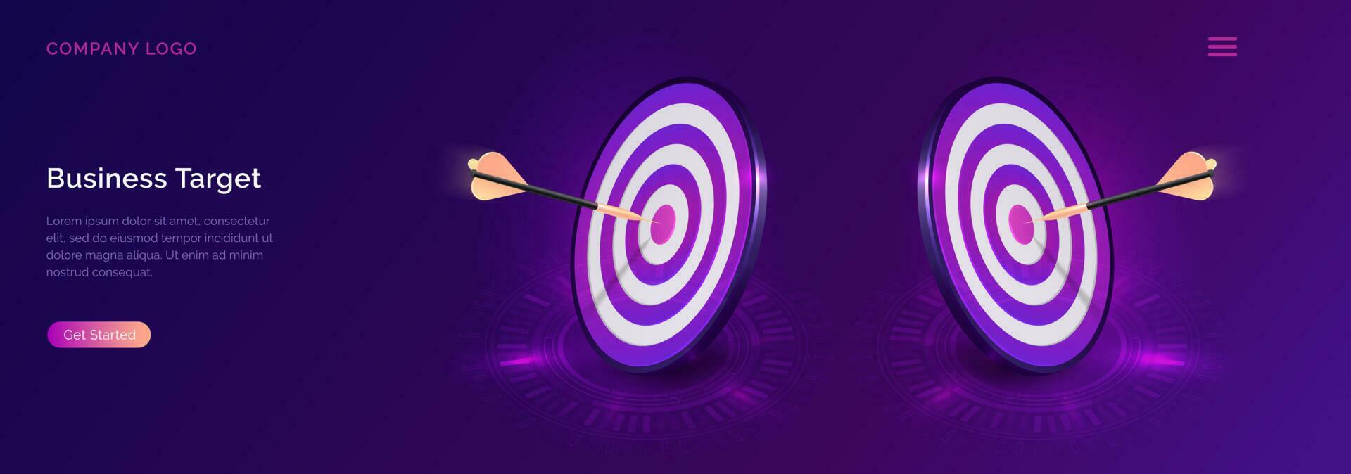 Business target isometric, dart board with arrow Stock Free