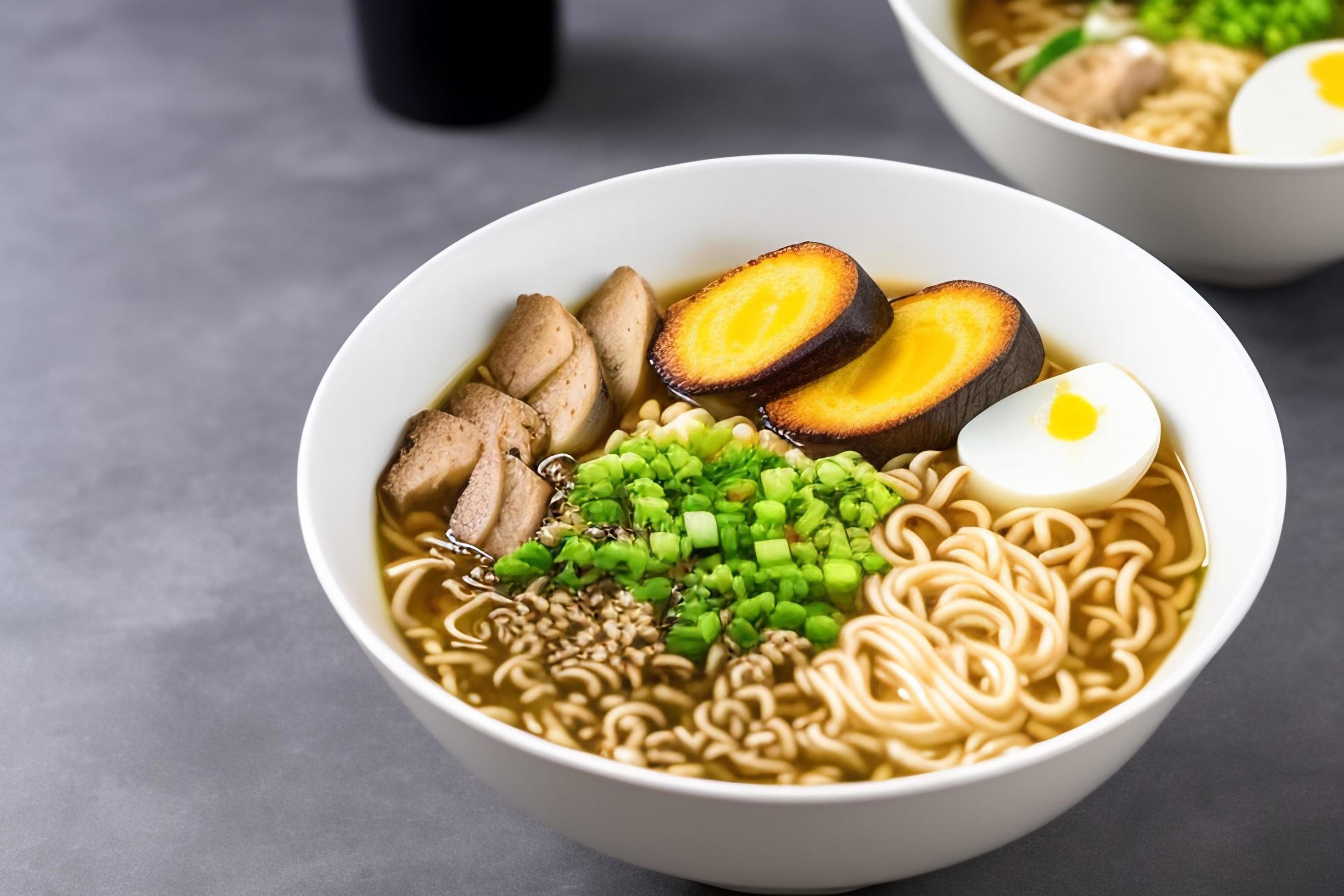 Delicious noodles. Fast food meal with appetizing pasta and chopsticks. Stock Free