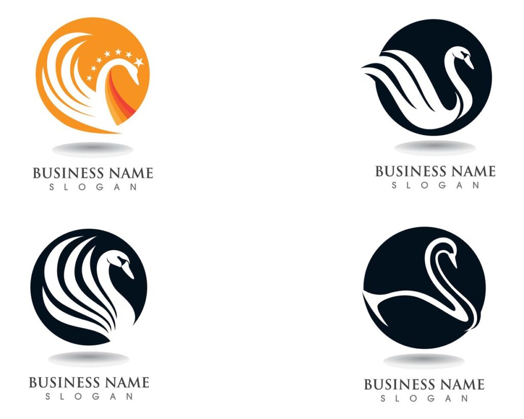 Swan logo Template vector Stock Free