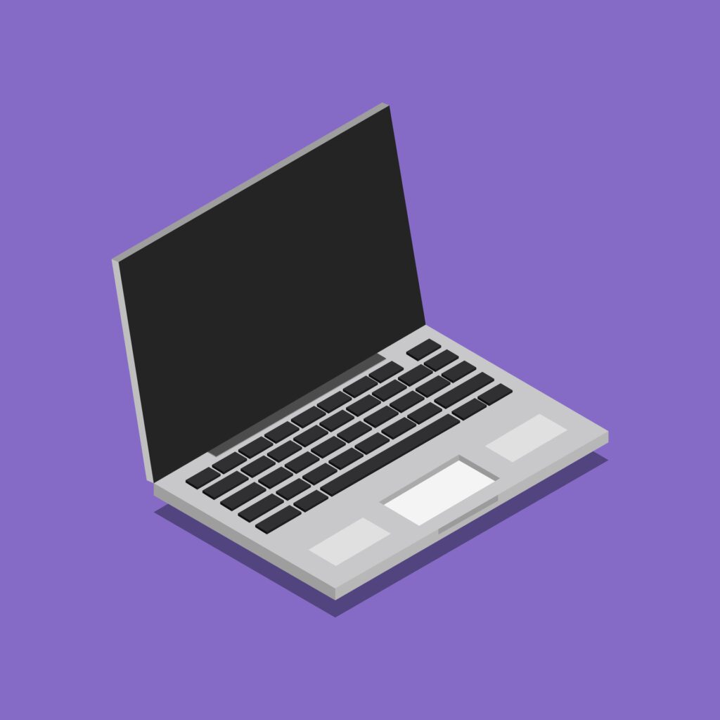 Laptop Icon On White Background Free Vector