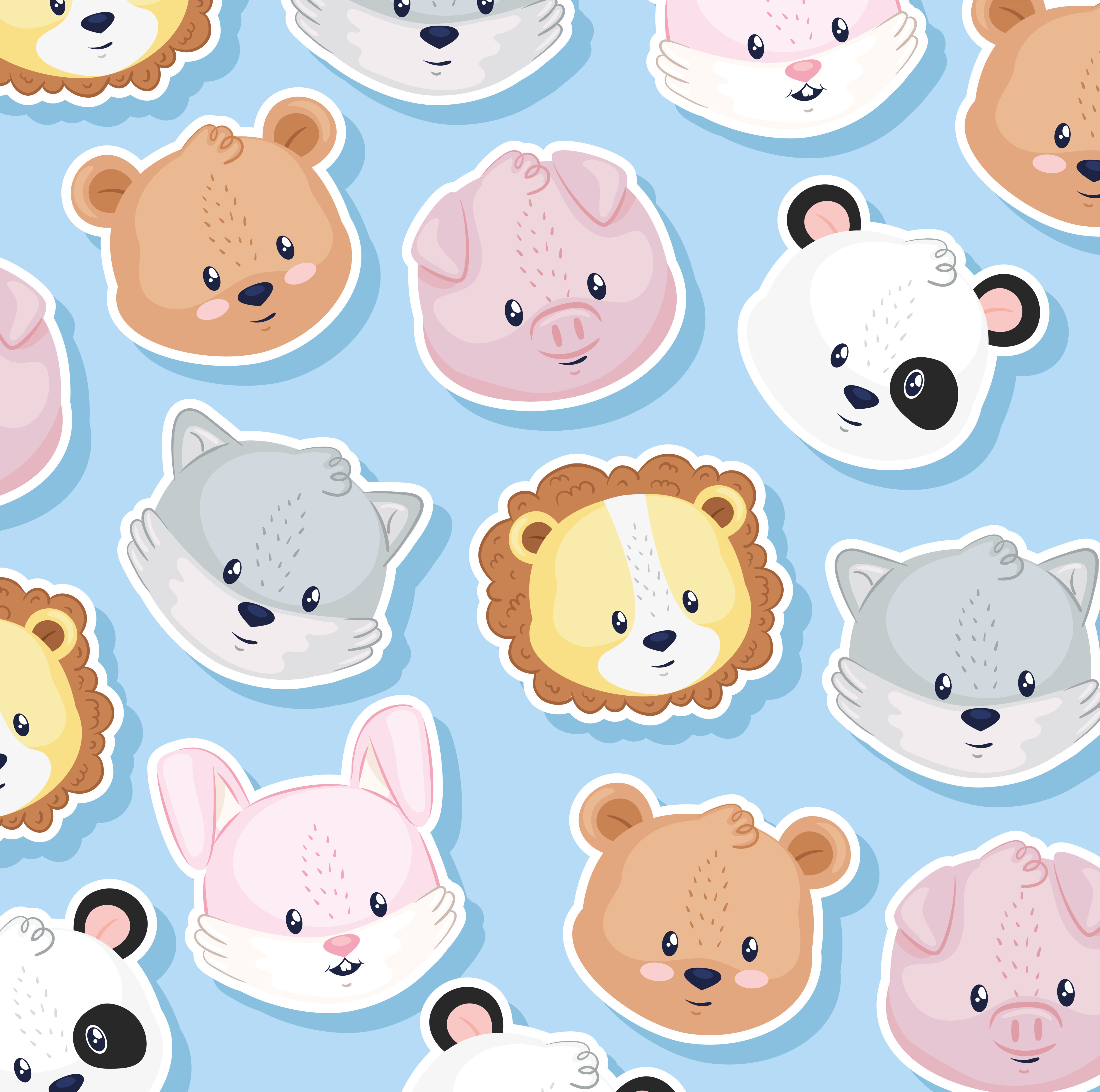 pattern with cute animals Free Vector