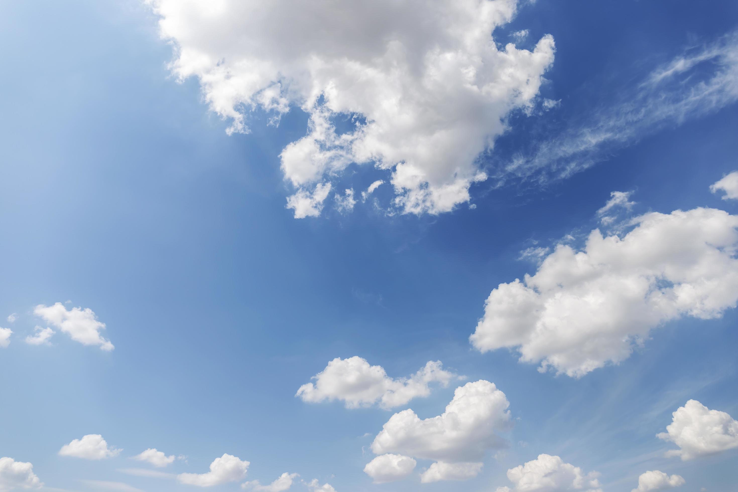 Blue sky background with clouds’ natural background. Stock Free