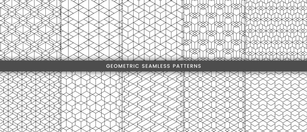 Set of geometric pattern polygonal shape Free Vector