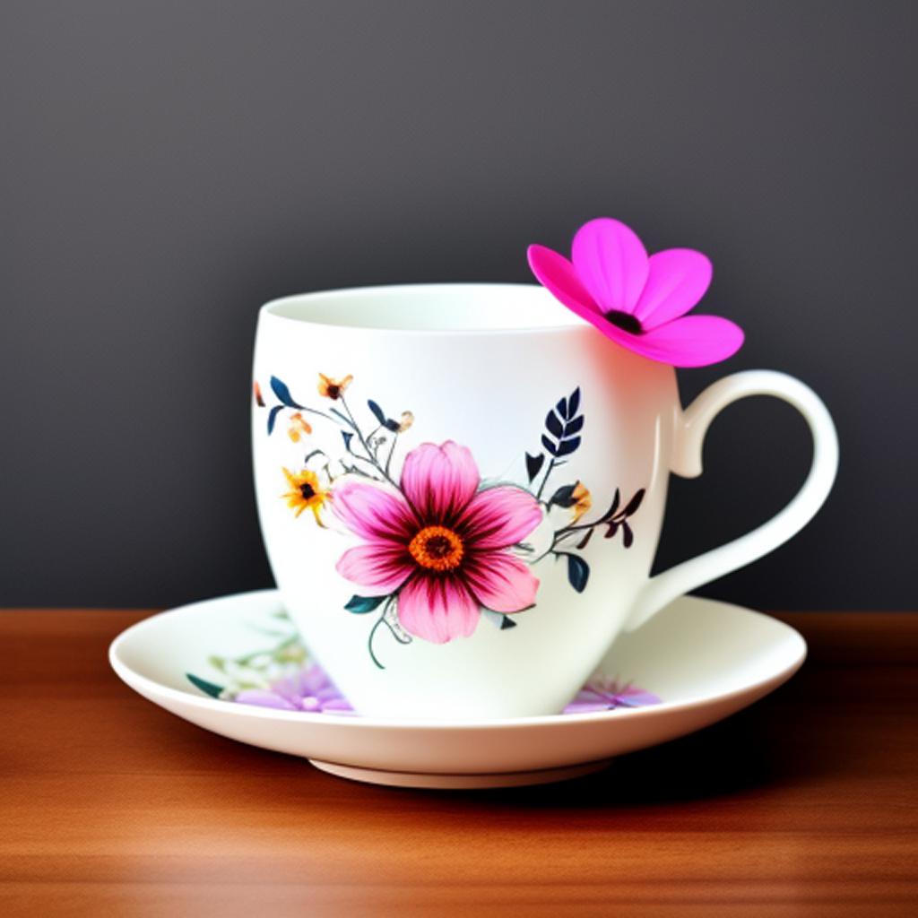 Tasse mit blume drin by @ai_generated