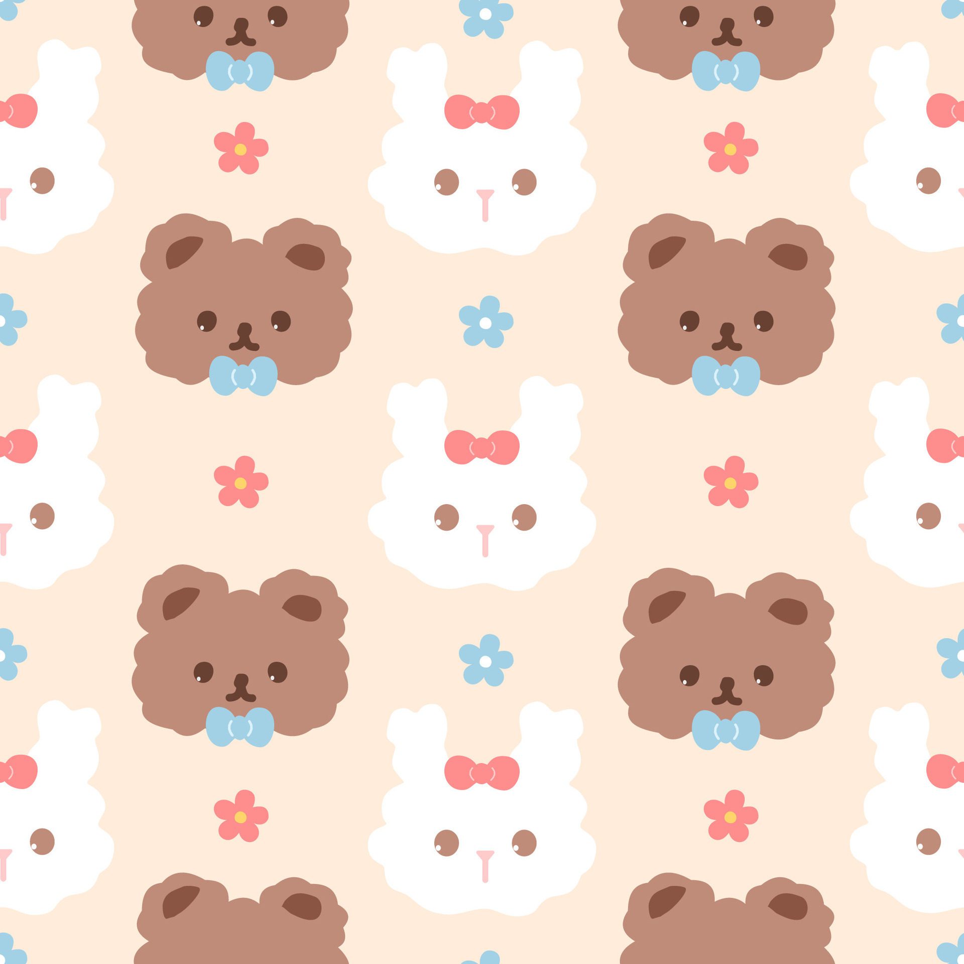 Cute animal child seamless pattern Free Vector