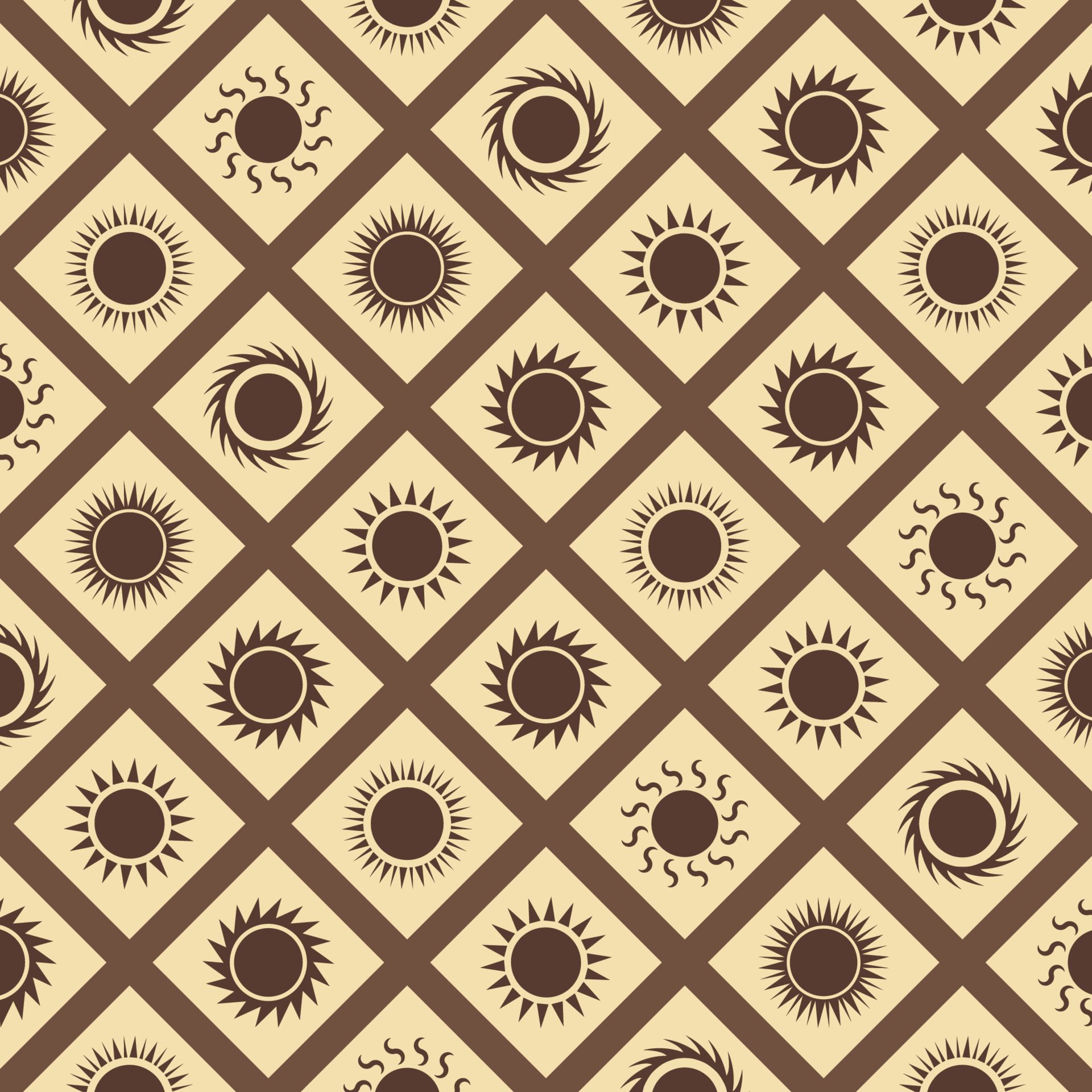 abstract background ethnic tribal seamless traditional aztec sun pattern brown ready for your interior design Free Vector