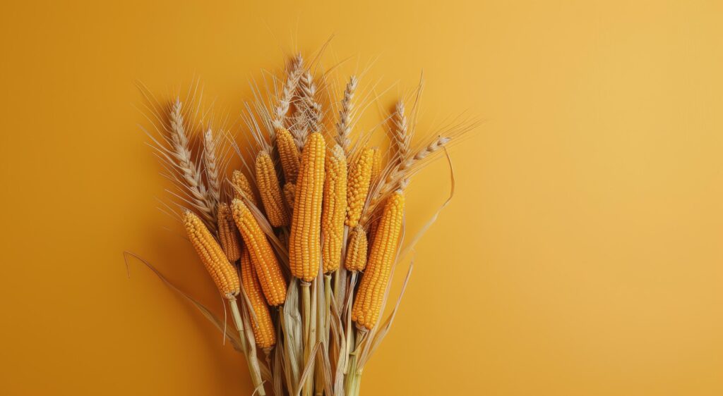 Abundance of Corn on Orange Background Stock Free