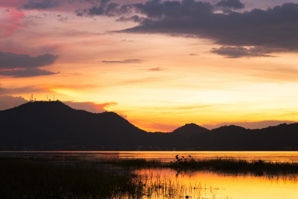 Colorful autumn landscape Nature background at thailand. Stock Free