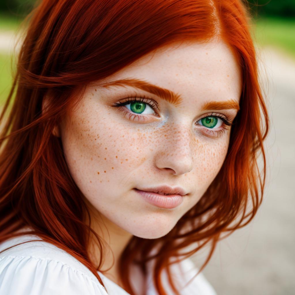 Red haired European girl by @ai_generated